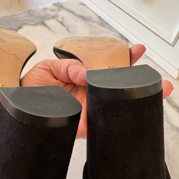 Stuart Weitzman Black Heels Ankle-Strap Sandals - Picture 6 of 9